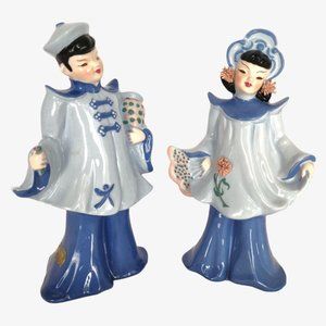 Vintage MCM Florence California Pastel Asian Pair